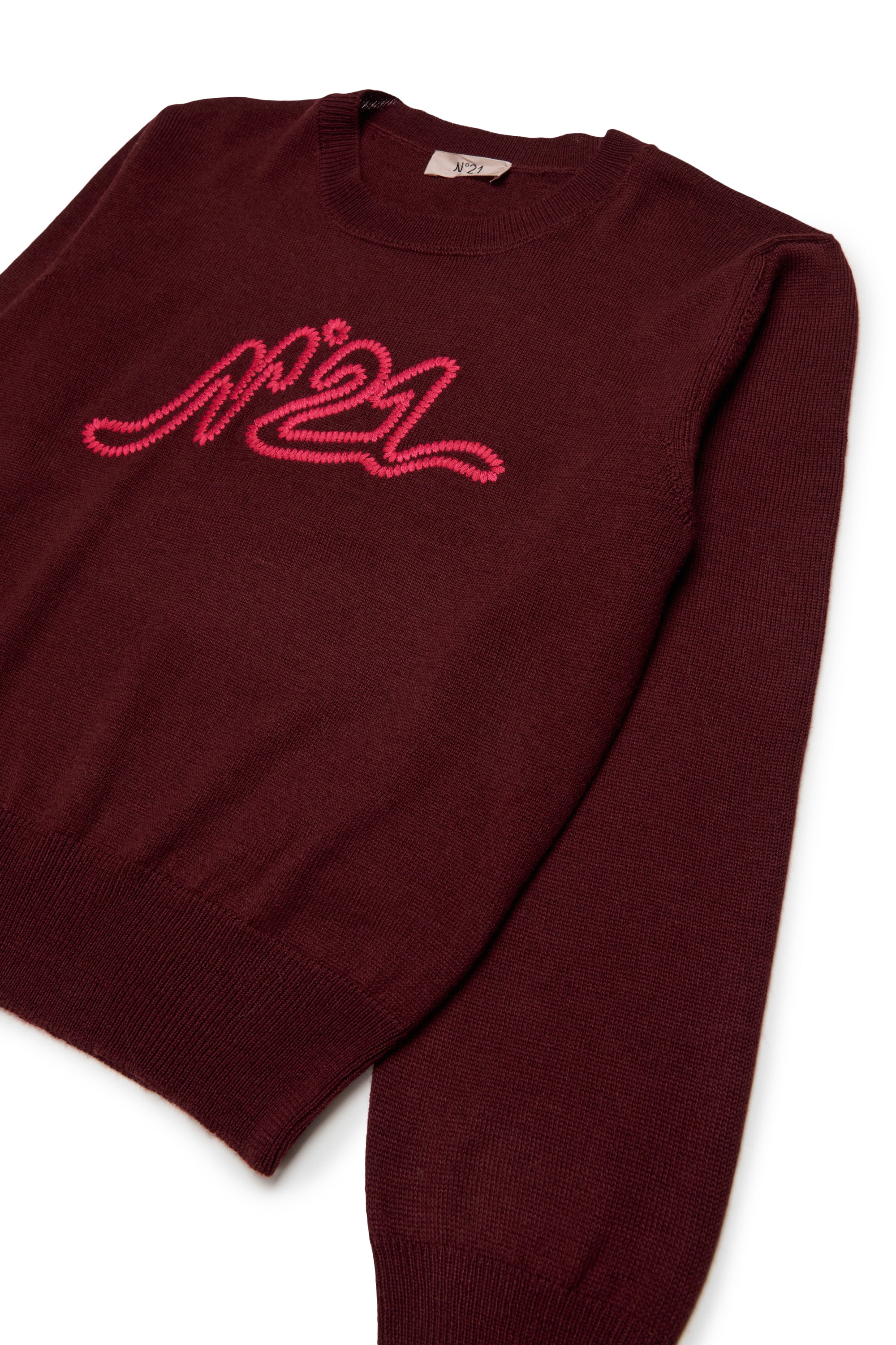 No21 Maroon Red Logo Knit Sweater