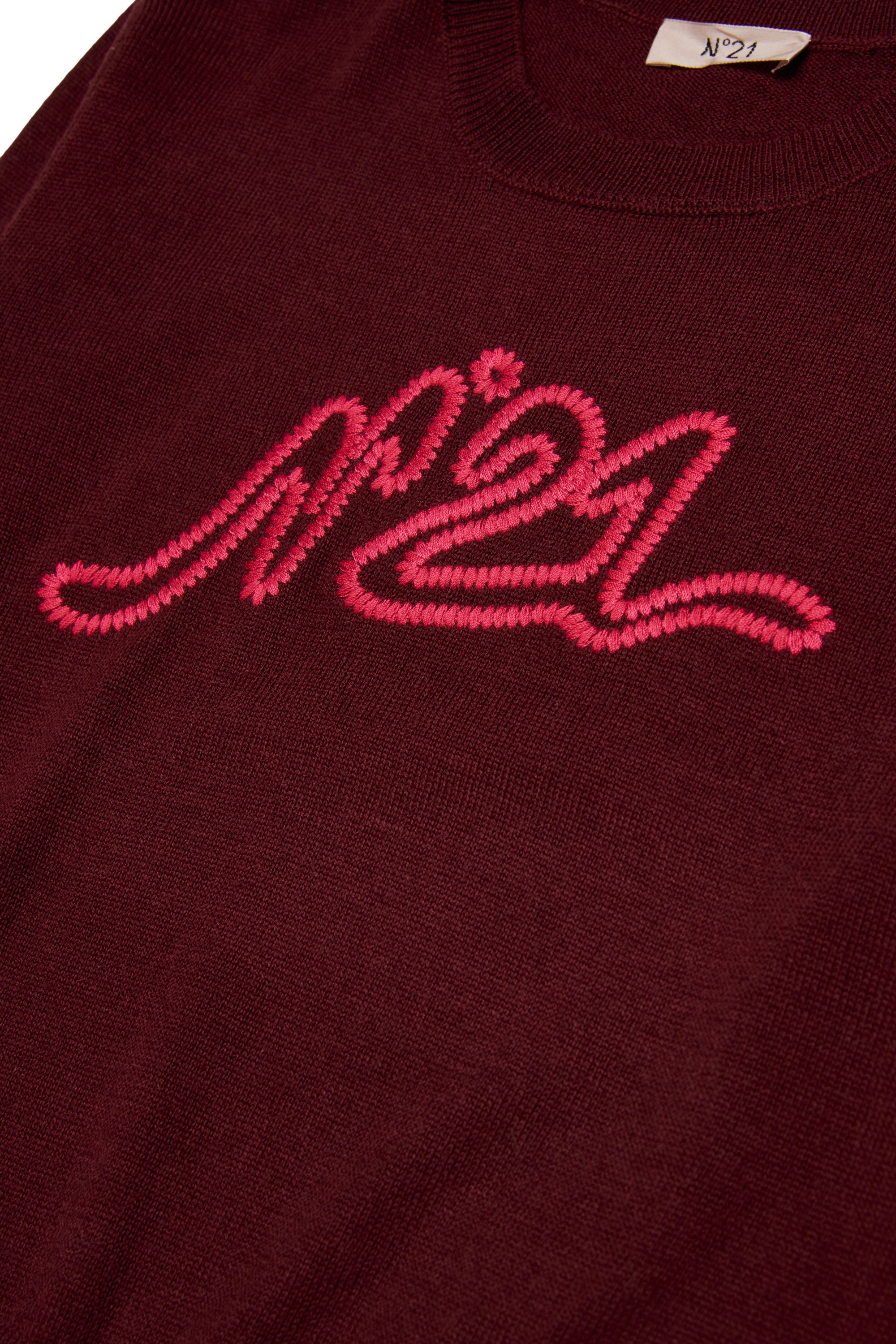 No21 Maroon Red Logo Knit Sweater