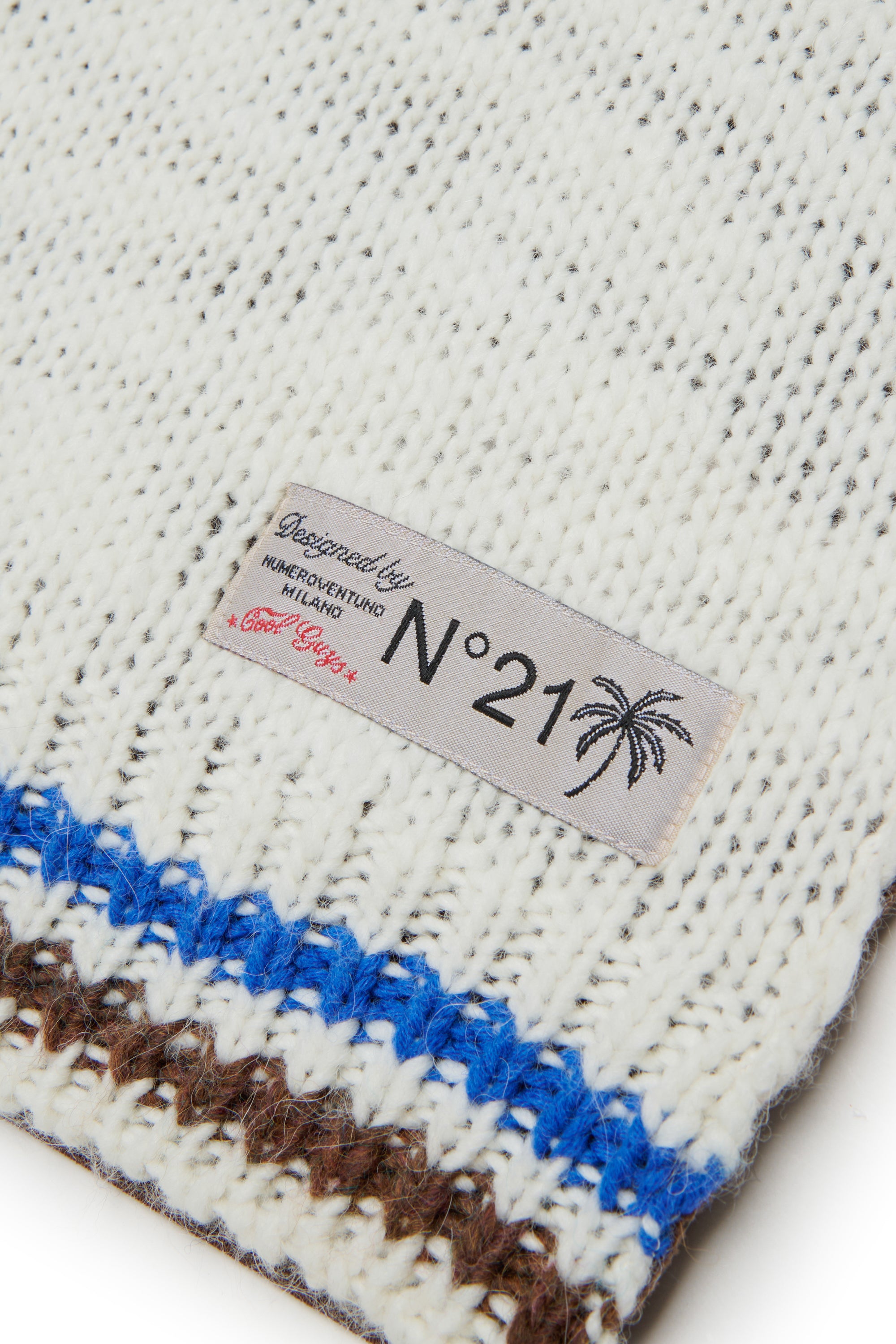 No21 Off White Chevron Pattern Knit Vest