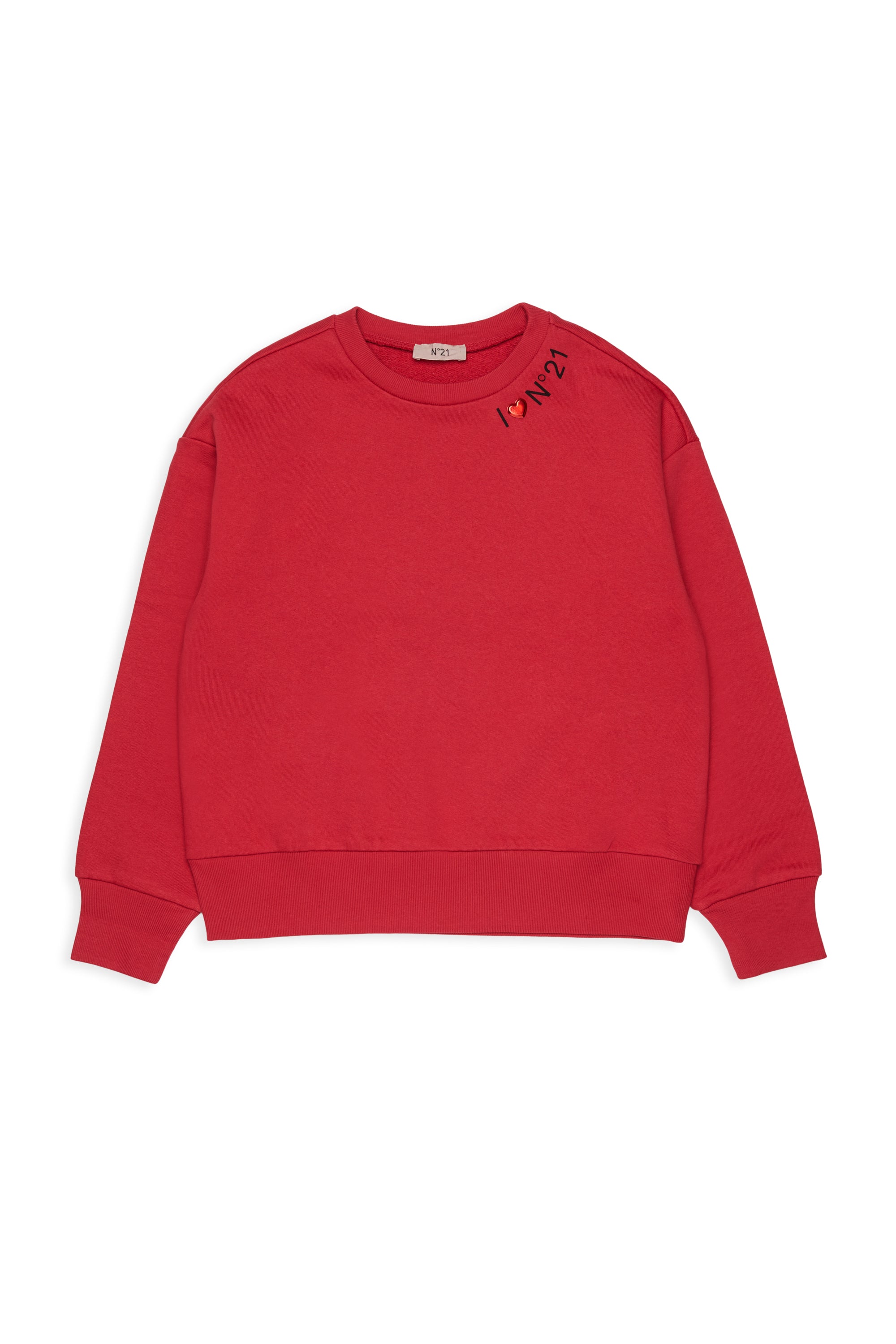 No21 Coral Red Logo Around Crewneck Sweatshirt