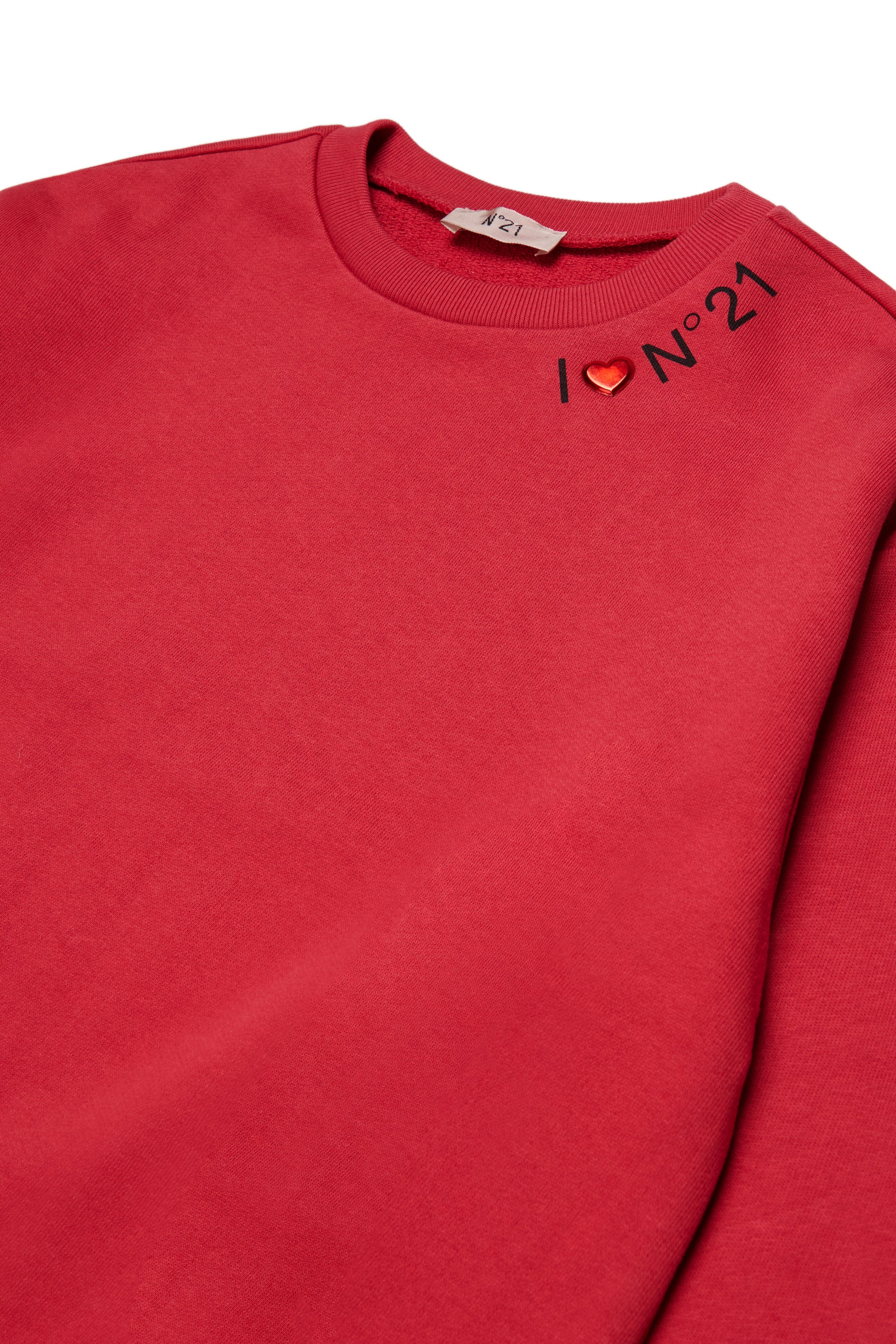 No21 Coral Red Logo Around Crewneck Sweatshirt