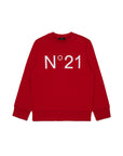 No21 Red Sweatshirt With White Logo