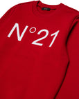 No21 Red Sweatshirt With White Logo