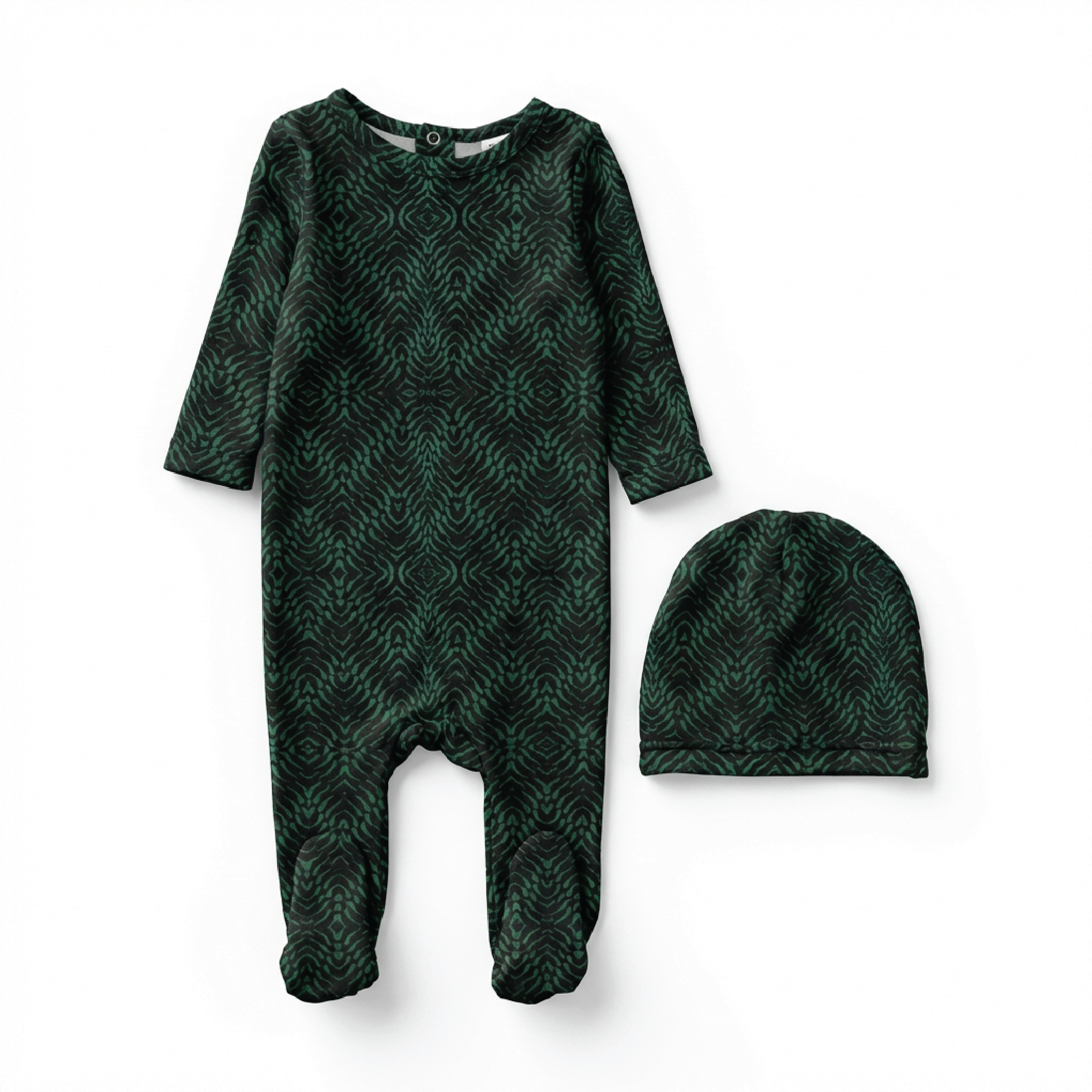 Bopop Green Jaguar Pajama Footie