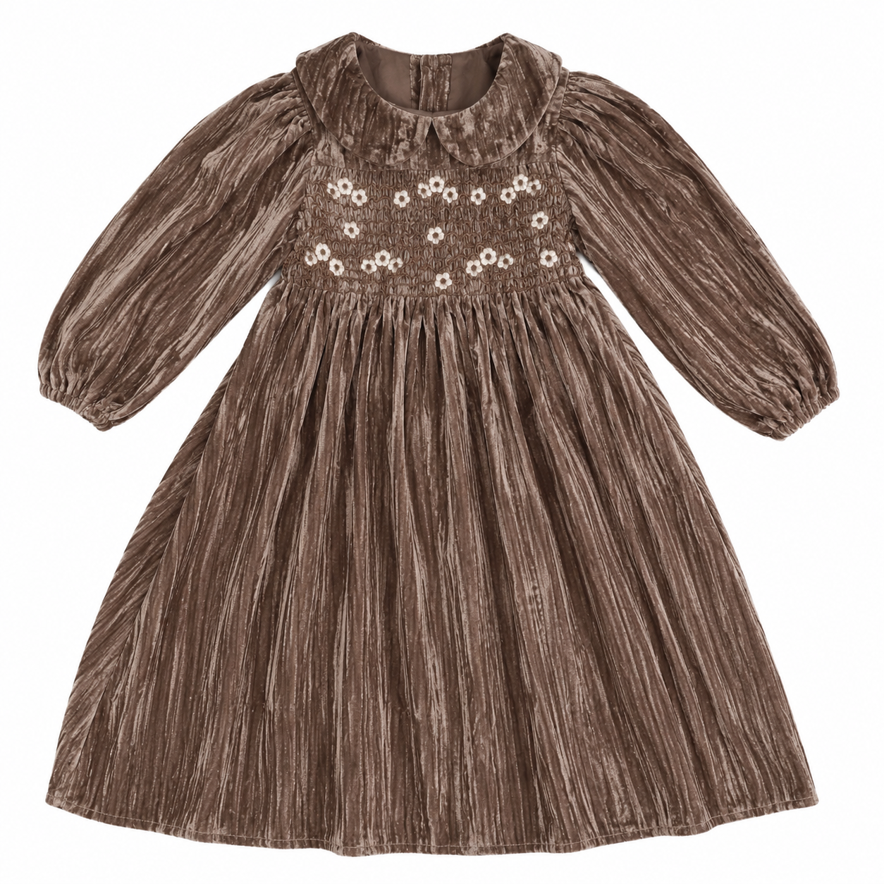 Noma Crushed Velvet Embroidered Dress