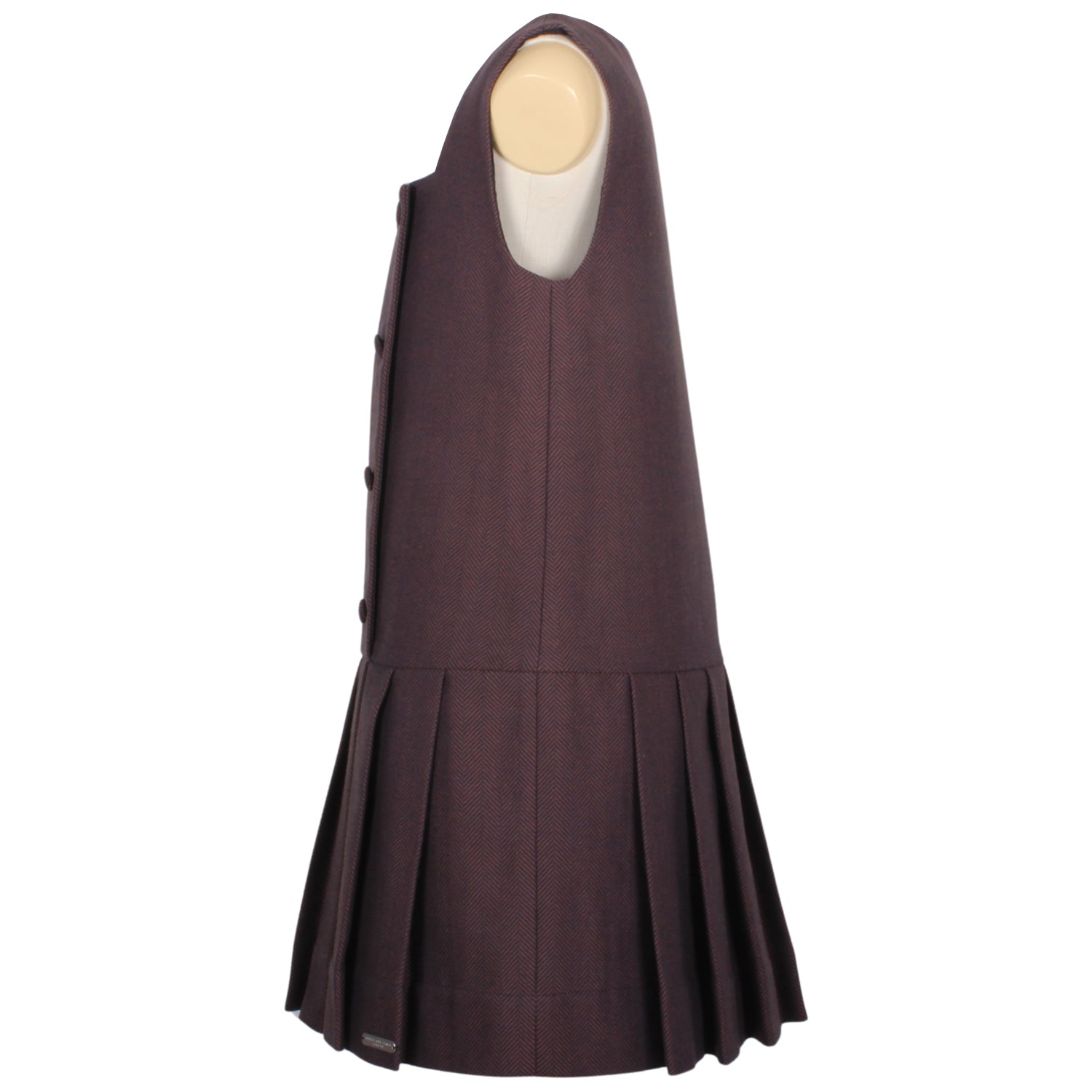 Jessie And James Brown Herringbone Nelly Pinafore Dress