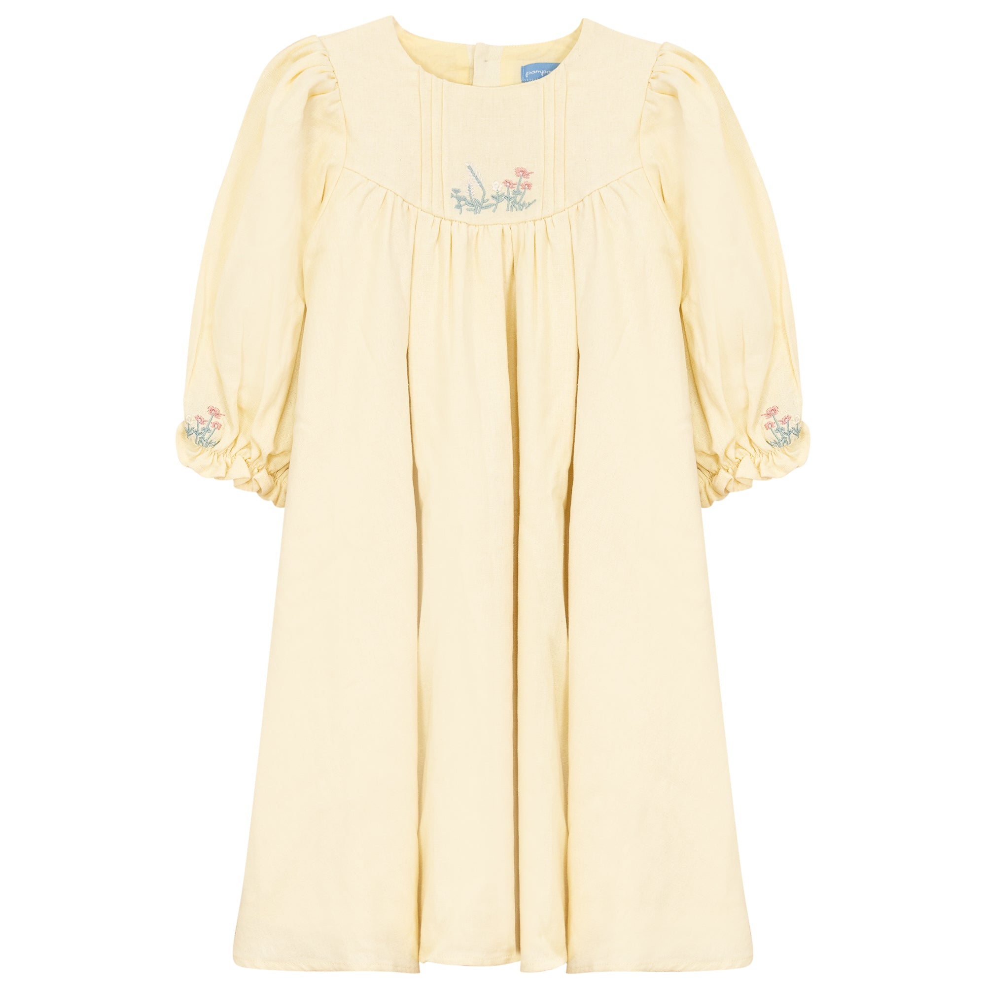 Pompomme Pale Banana Pintucks Dress