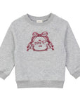Mini P Grey Velvet Emblem Sweatshirt