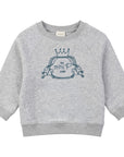 Mini P Velvet Emblem Sweatshirt Grey / Teal