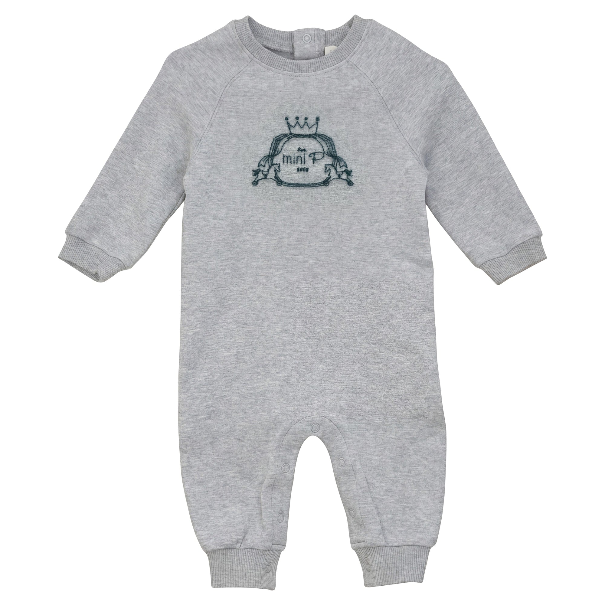 Mini P Velvet Emblem Jumper Grey / Teal