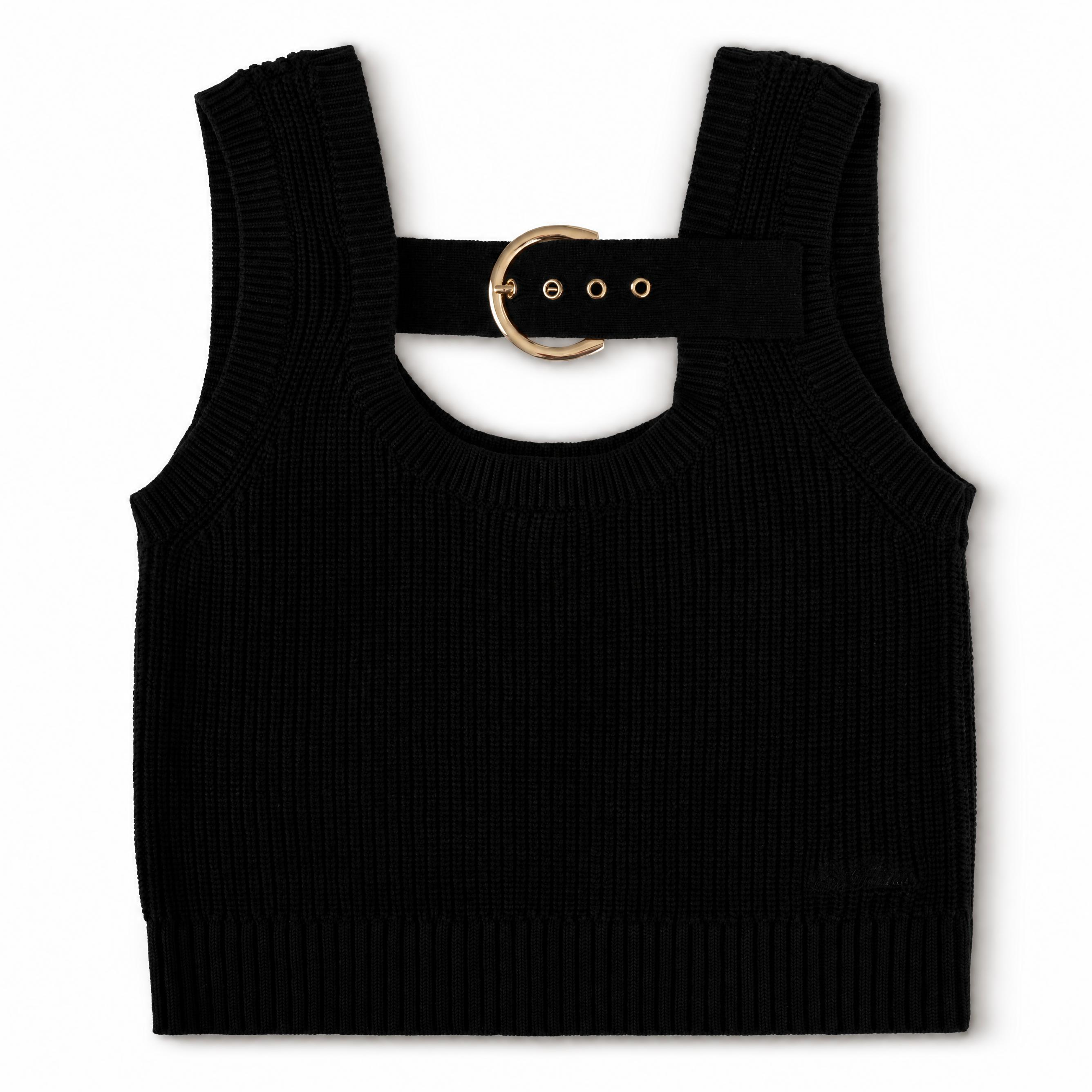 La Nina Black Buckle Vest &amp; Midi Skirt