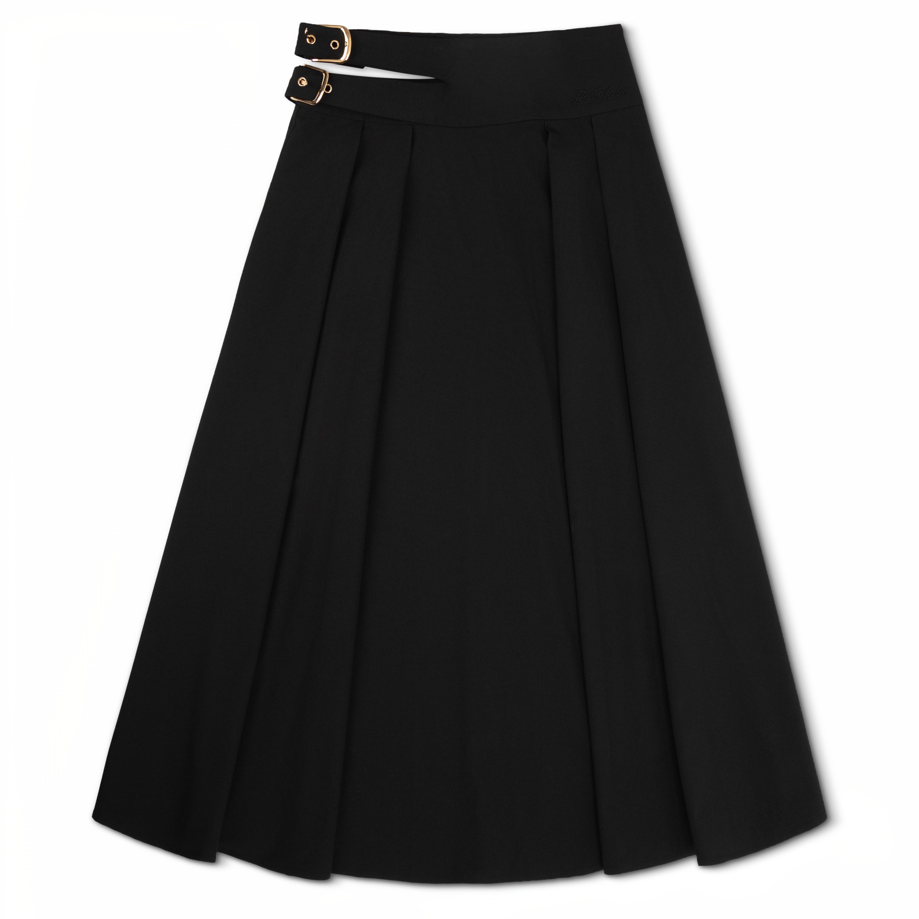 La Nina Black Teen Side Buckle Skirt