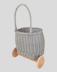 Handmade Wooden Wicker Pully Carriage