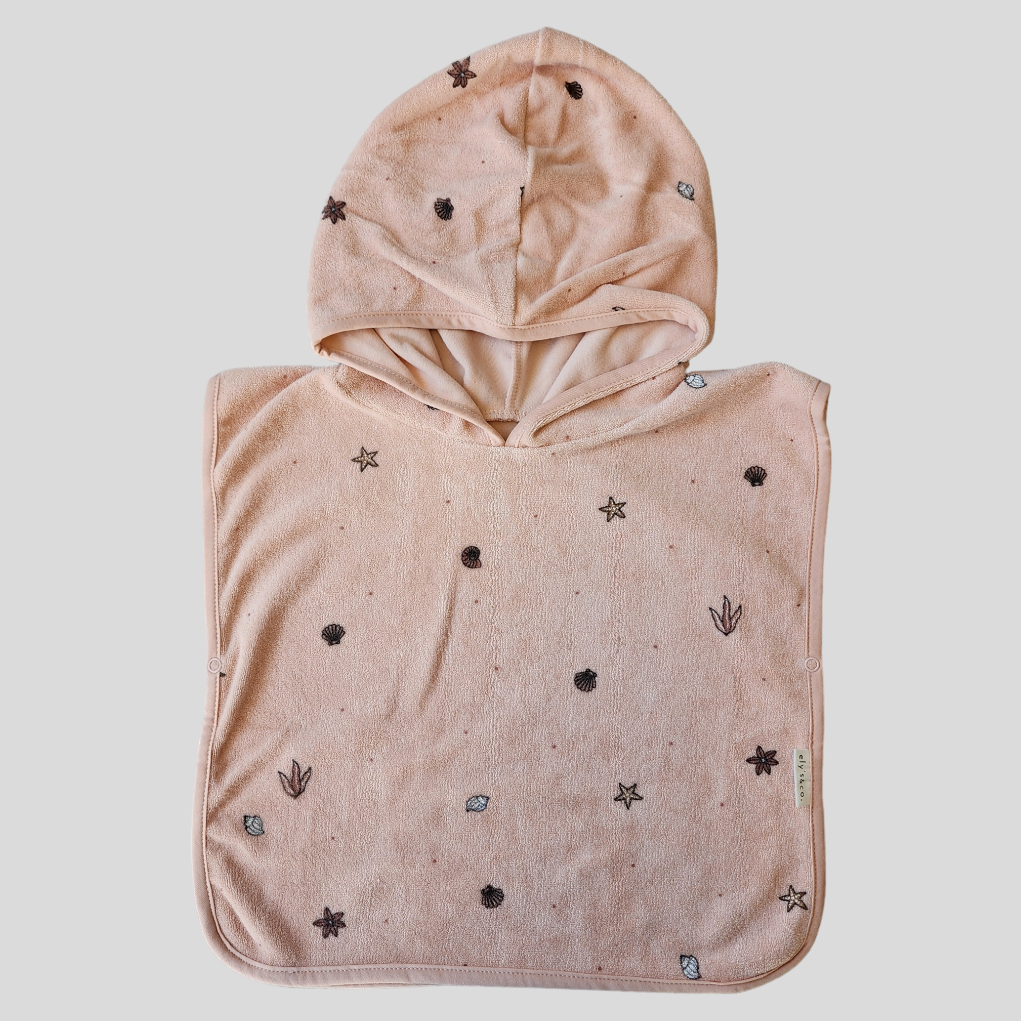 Ely&#39;s &amp; Co Pink Terry Hooded Poncho