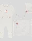 Ely's & Co Embroidered Heart Footie Set