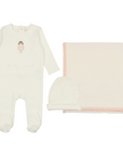 Lilette White Doll Embroidered Footie Set