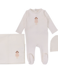 Lilette Hand Drawn Milk Doll Footie Set