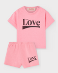 The Animal Observatory Pink Baby Love T-Shirt Set