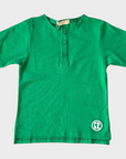 Retrokid Bright Green Riley Rubber Logo Henley Tee