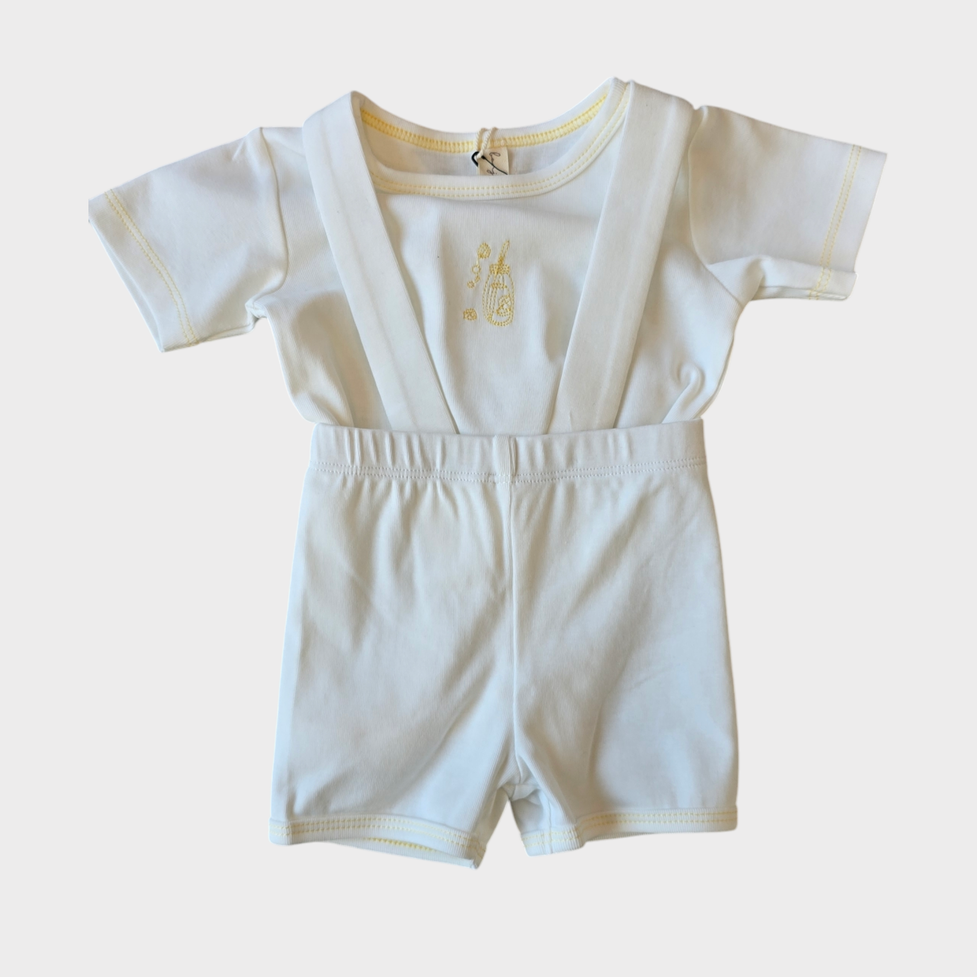 Bonjoy Ivory Yellow Lemonade Suspender Set