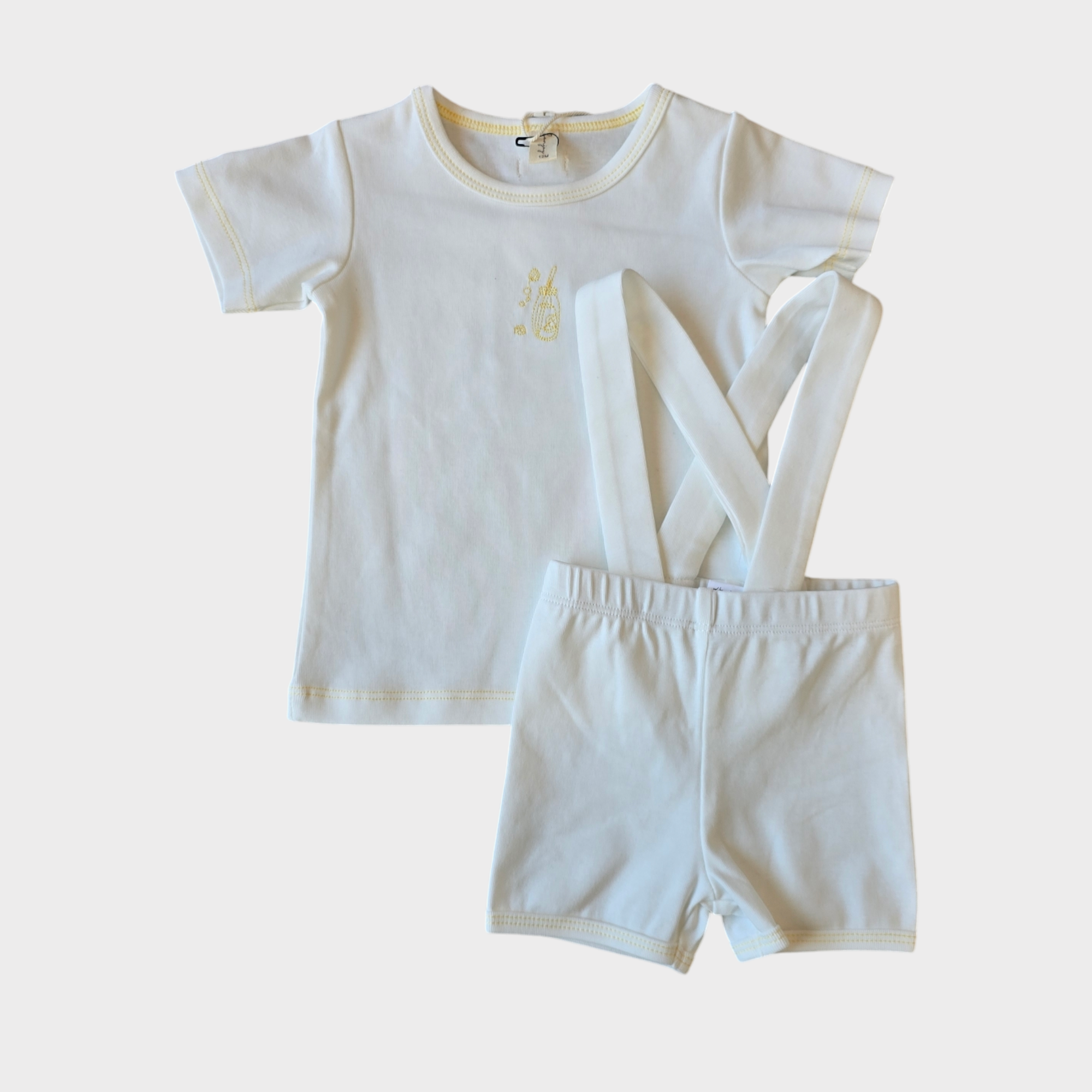 Bonjoy Ivory Yellow Lemonade Suspender Set