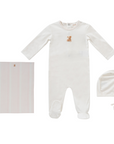 Kipp Pink Stripe Teddy Footie Set