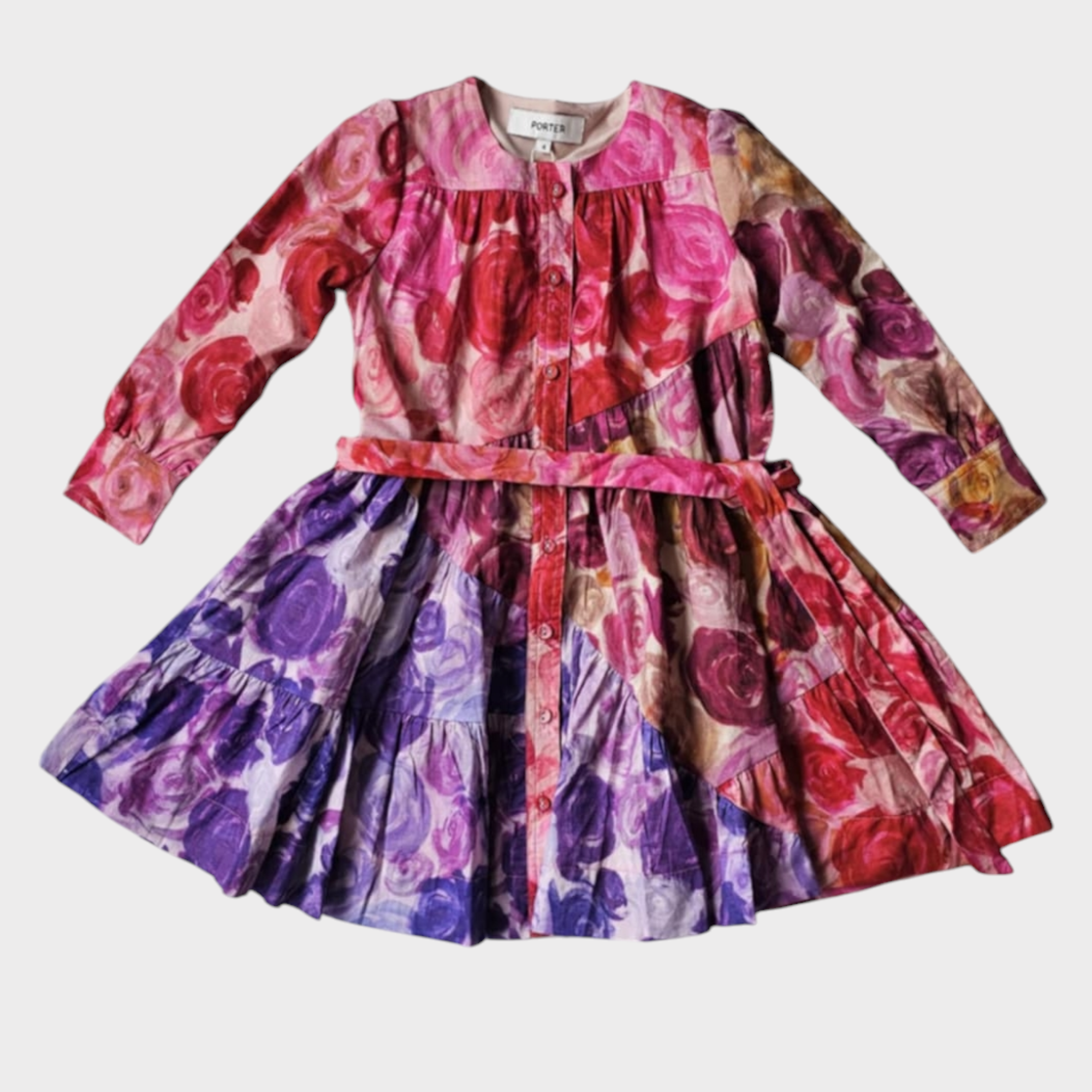 Porter Vibrant Large Rosebud Design Dress