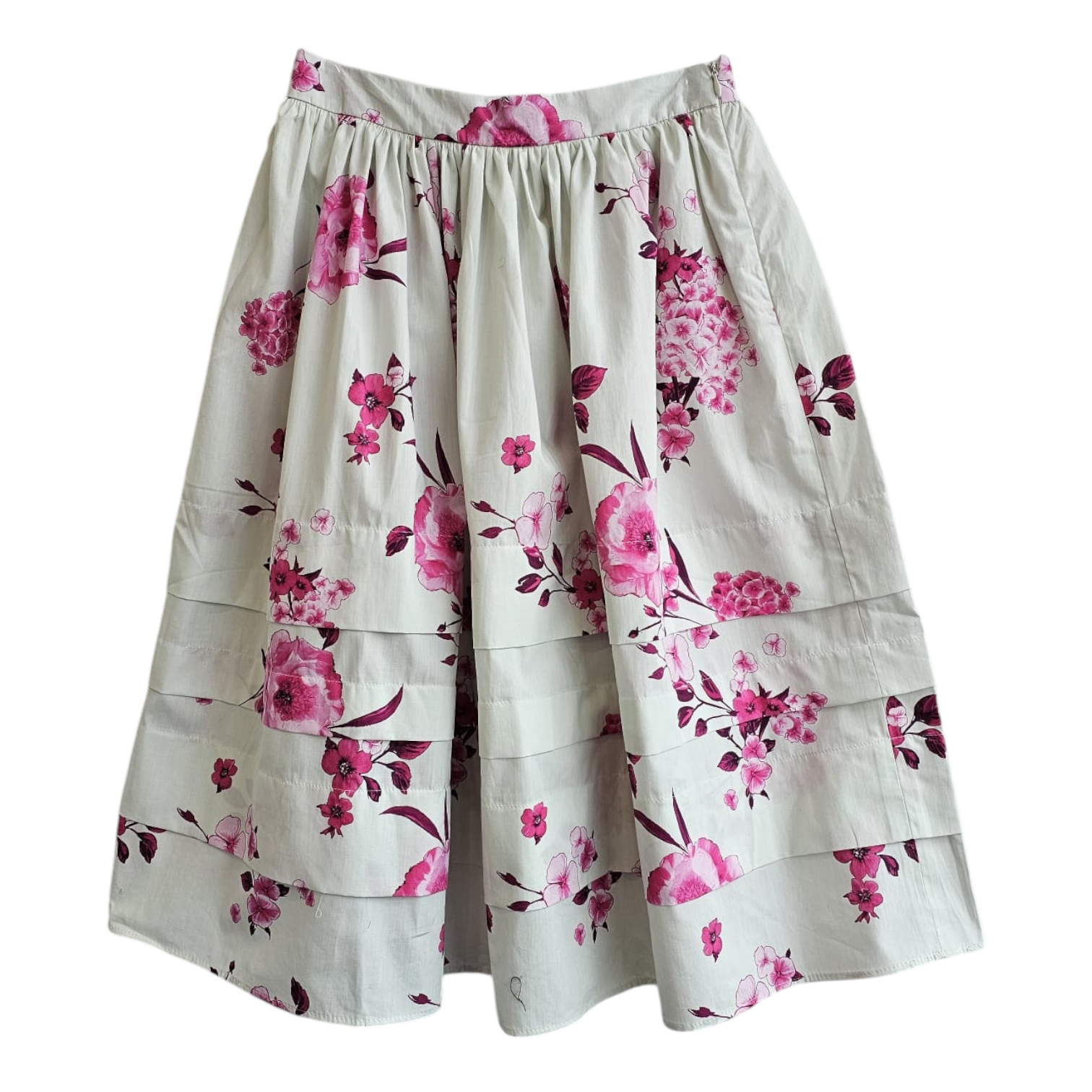 Christina Rhode White And Pink Blossom Skirt