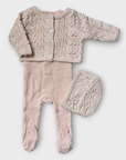 Lilette Pointelle Emblem Cardigan Set