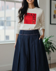 Max And Co Red Square Sweatshirt