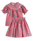 Cera Una Volta Pink Flowers Skirt Set