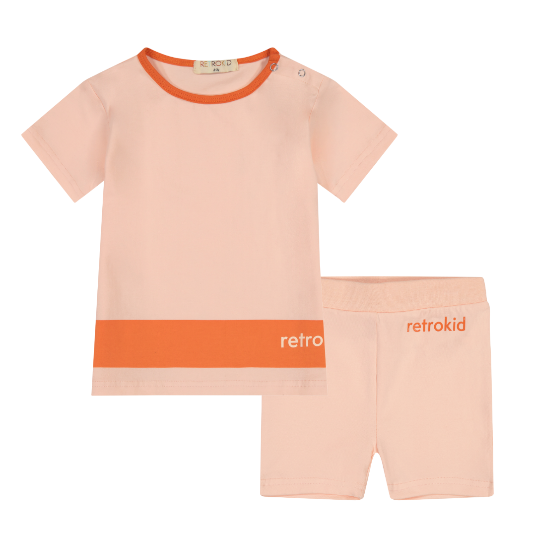 RetroKid Pink Coral Play Baby Short Set