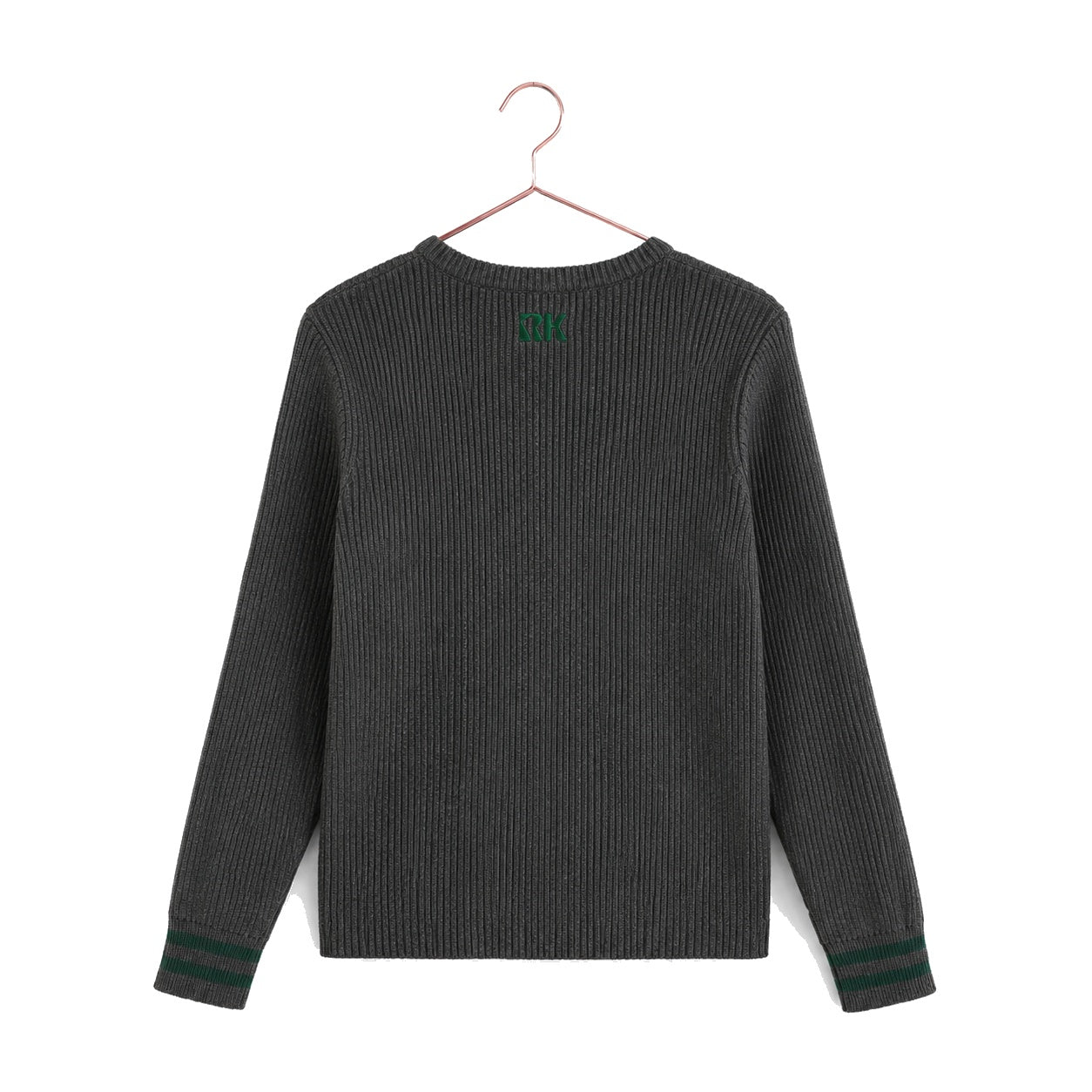 RetroKid Rowan Grey Knit Ribbed Sweater