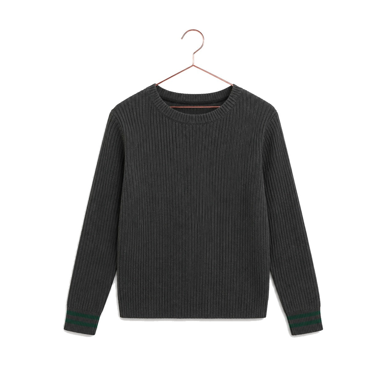 RetroKid Rowan Grey Knit Ribbed Sweater