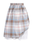 TNTRM Checked Draped Skirt Set