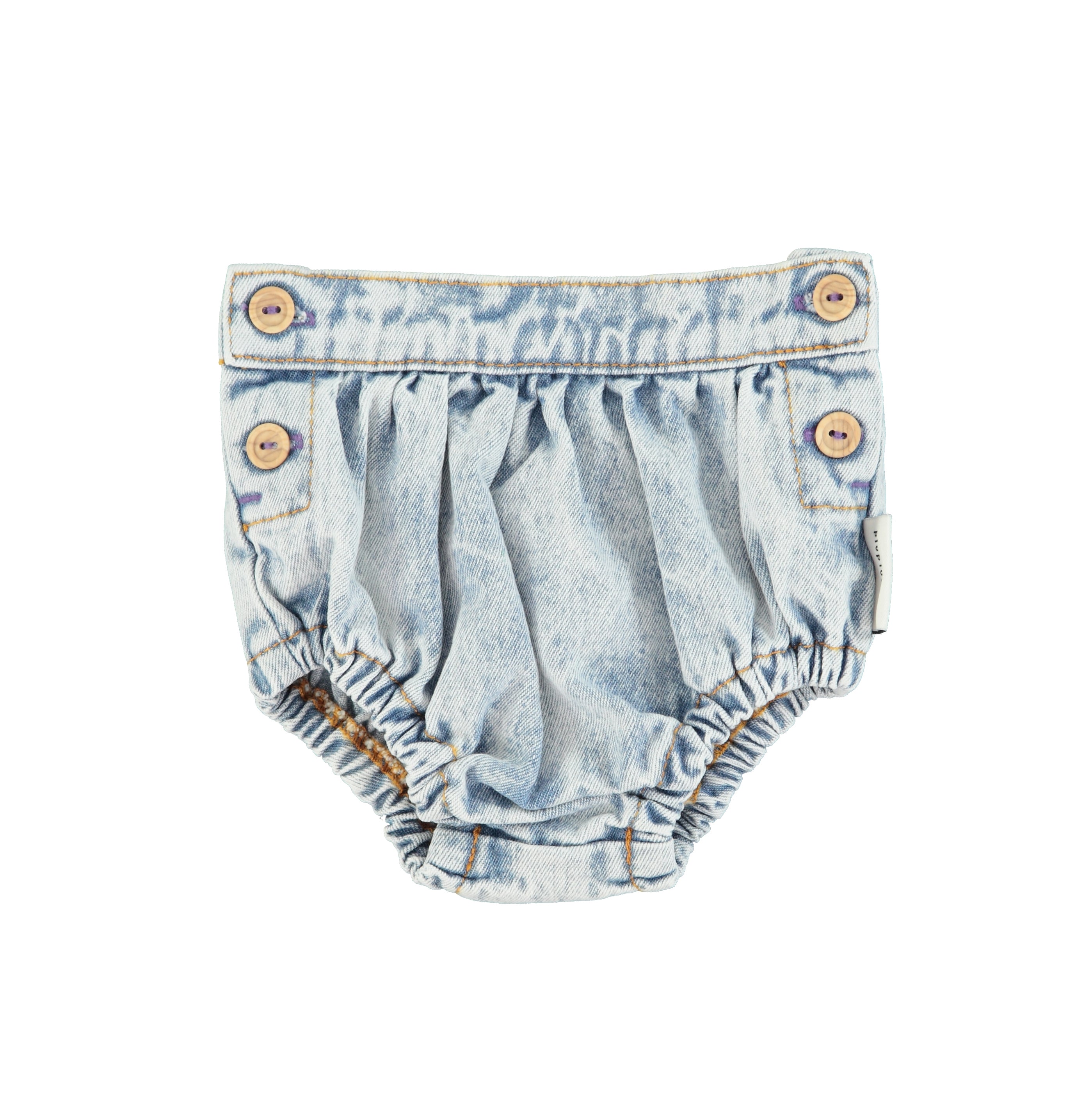 Piupiuchick Washed Denim Bloomer With Buttons