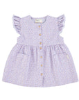 Piupiuchick Lavender Animal Print Ruffle Shoulders Dress