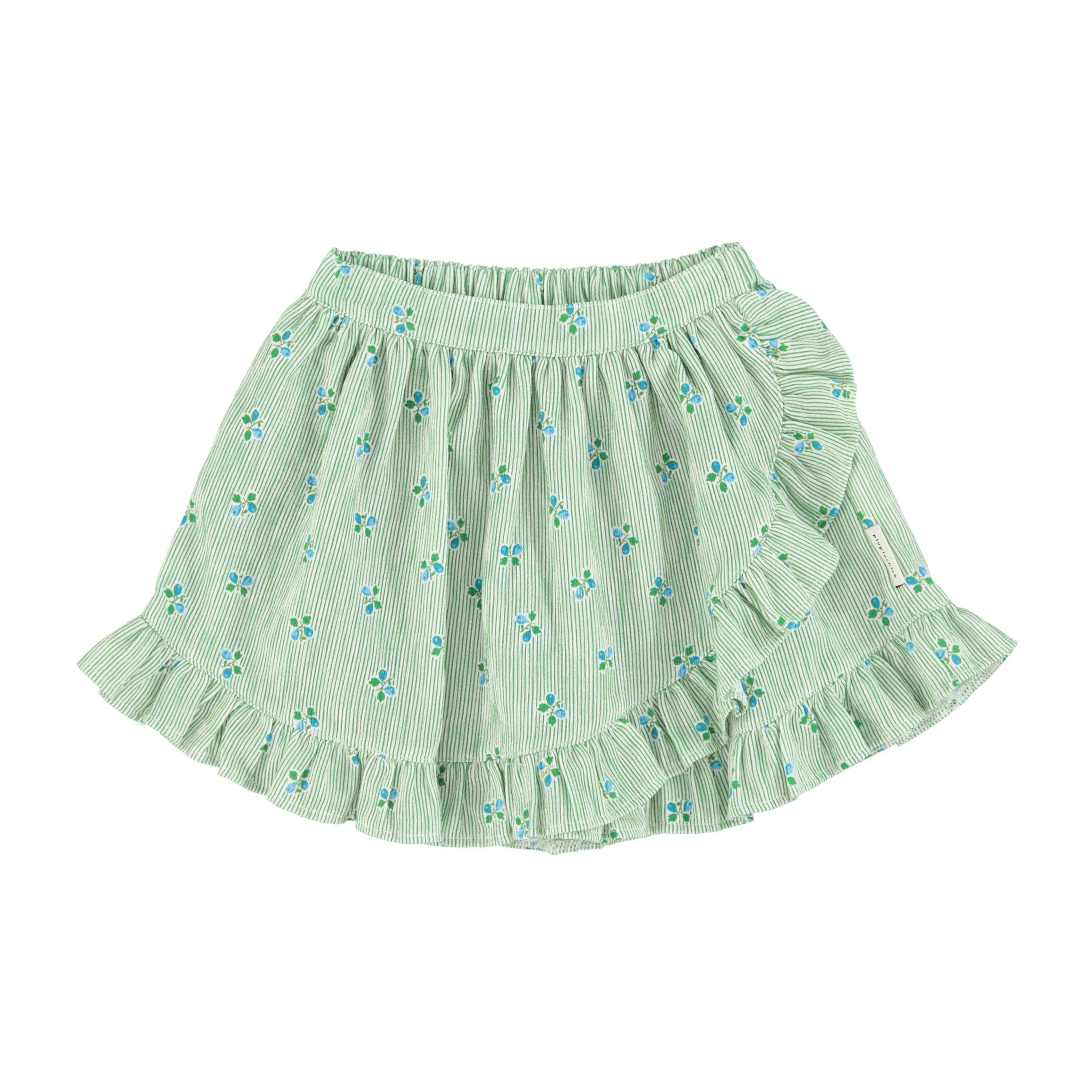 Piupiuchick Green Striped Crossed Mini Skirt