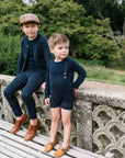 Sweet Threads Navy Stripe Orian Romper