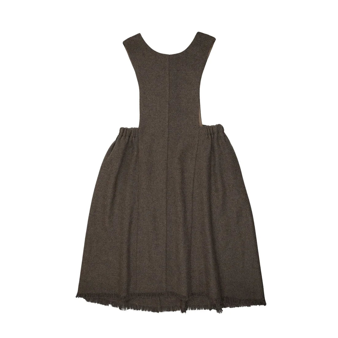 Sweet Threads Frayed Hem Tweed Pinafore Jumper