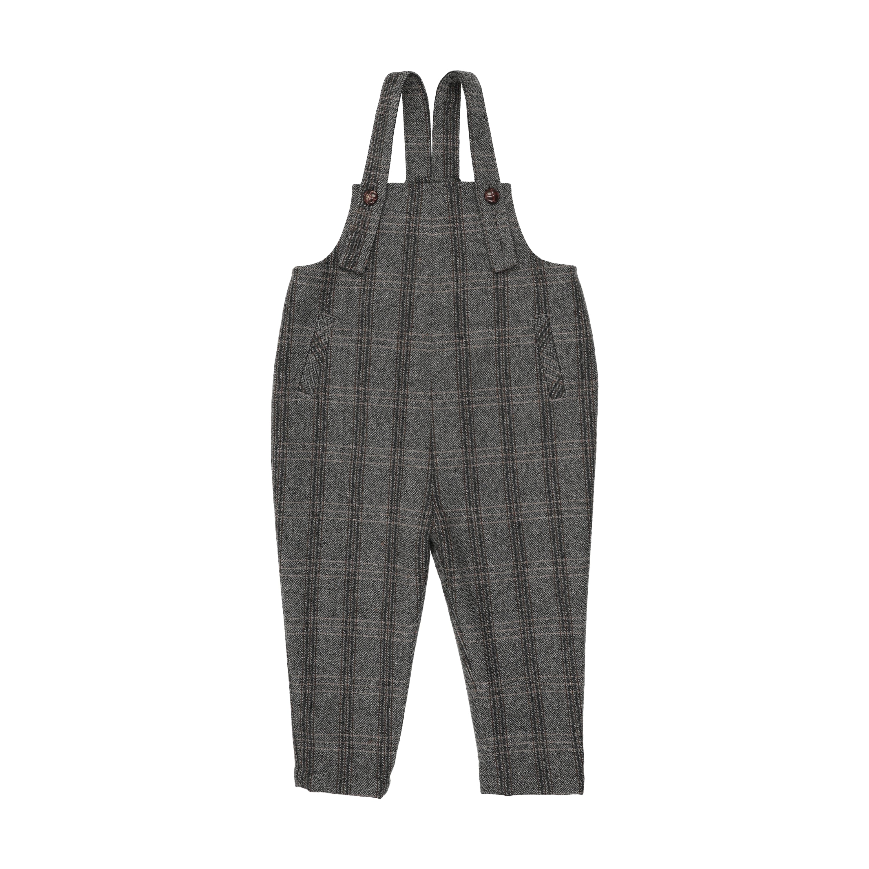 Sweet Threads Charcoal Plaid Romper