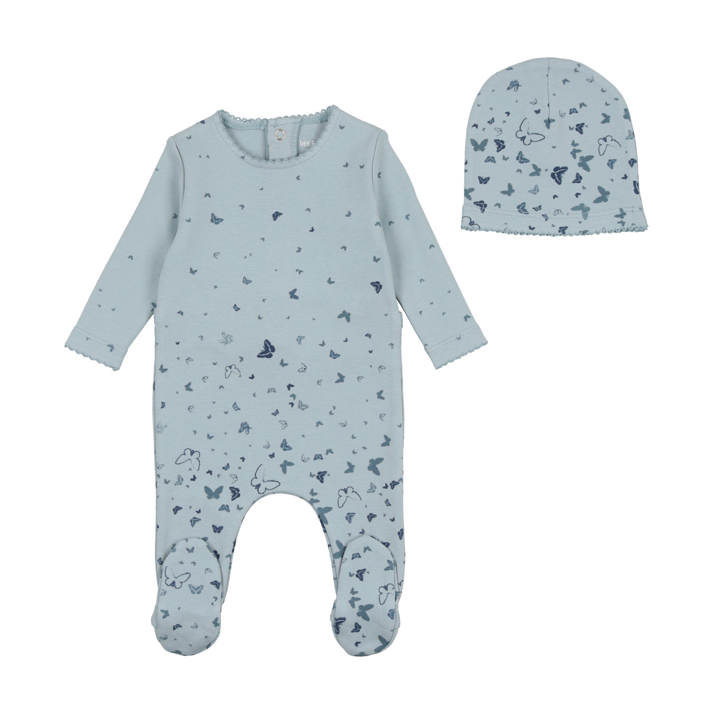 Bee And Dee Scattered Print Footie + Beanie