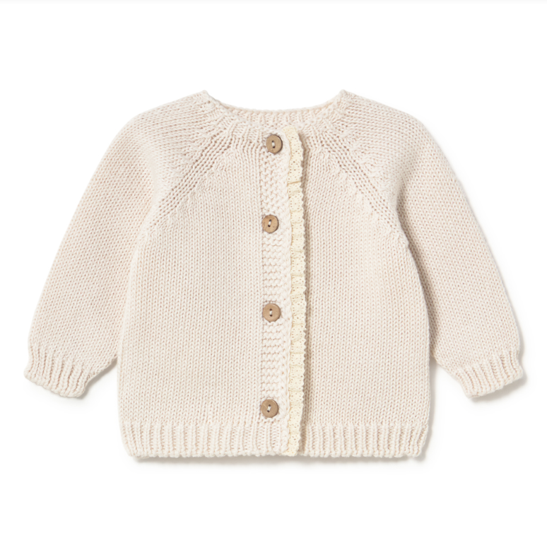 Li And Me Cream Cardigan Set