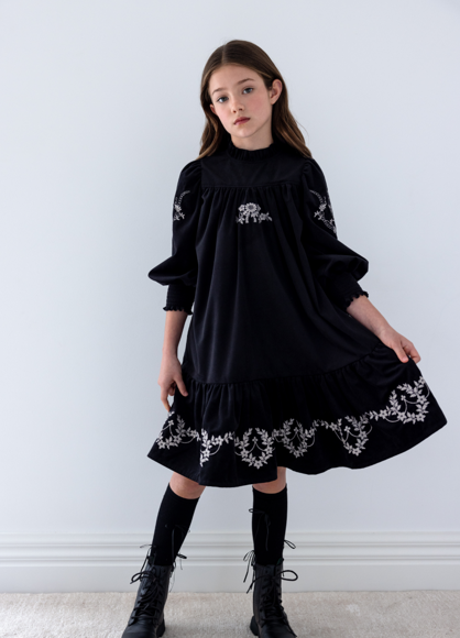 Petite Amalie Embroidered Cord Dress
