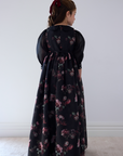 Petite Amalie Black Floral Organza Gown With Blouse