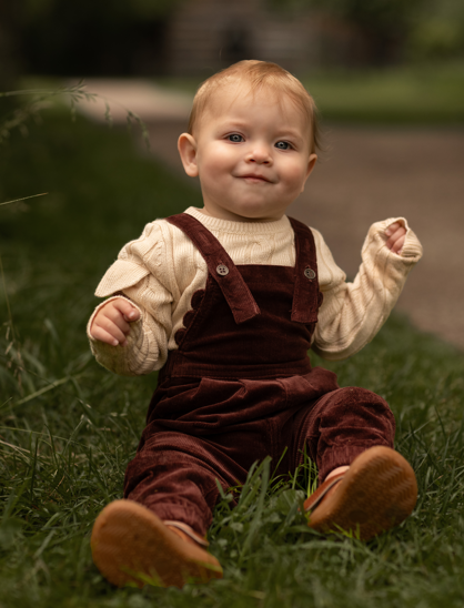 Birnham On The Sea Girls Brick Corduroy Front Pocket Overall