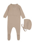 Peluche Bebe Brown Knit Footie Set