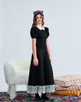 Laurent Peral Beaded Collar Top Lace Skirt Set