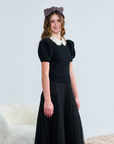 Laurent Peral Beaded Collar Top Lace Skirt Set