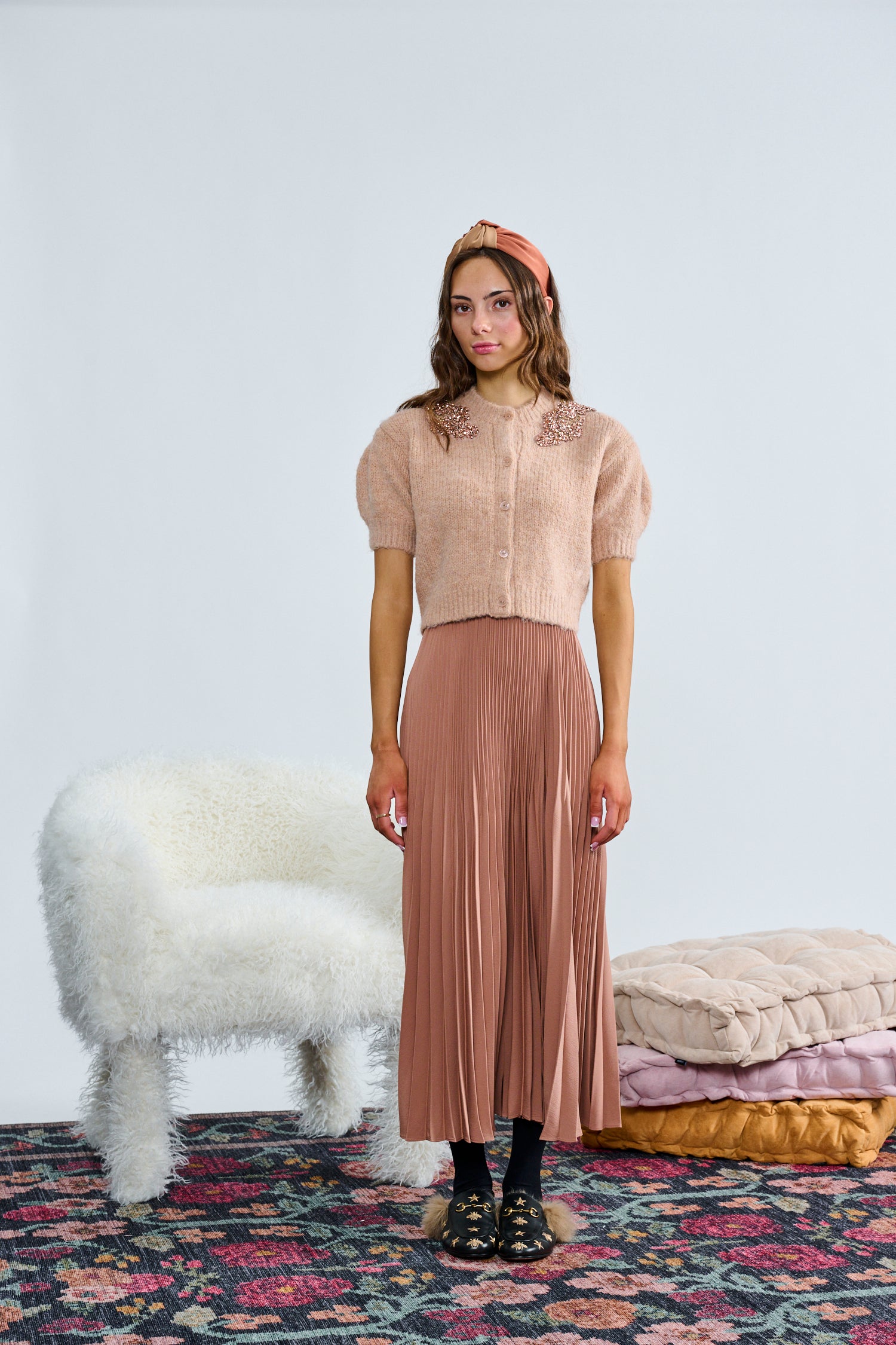 Laurent Stone Millicent Embellished Cardigan Top